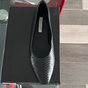 Saks Fifth Avenue Black Snakeskin Flats